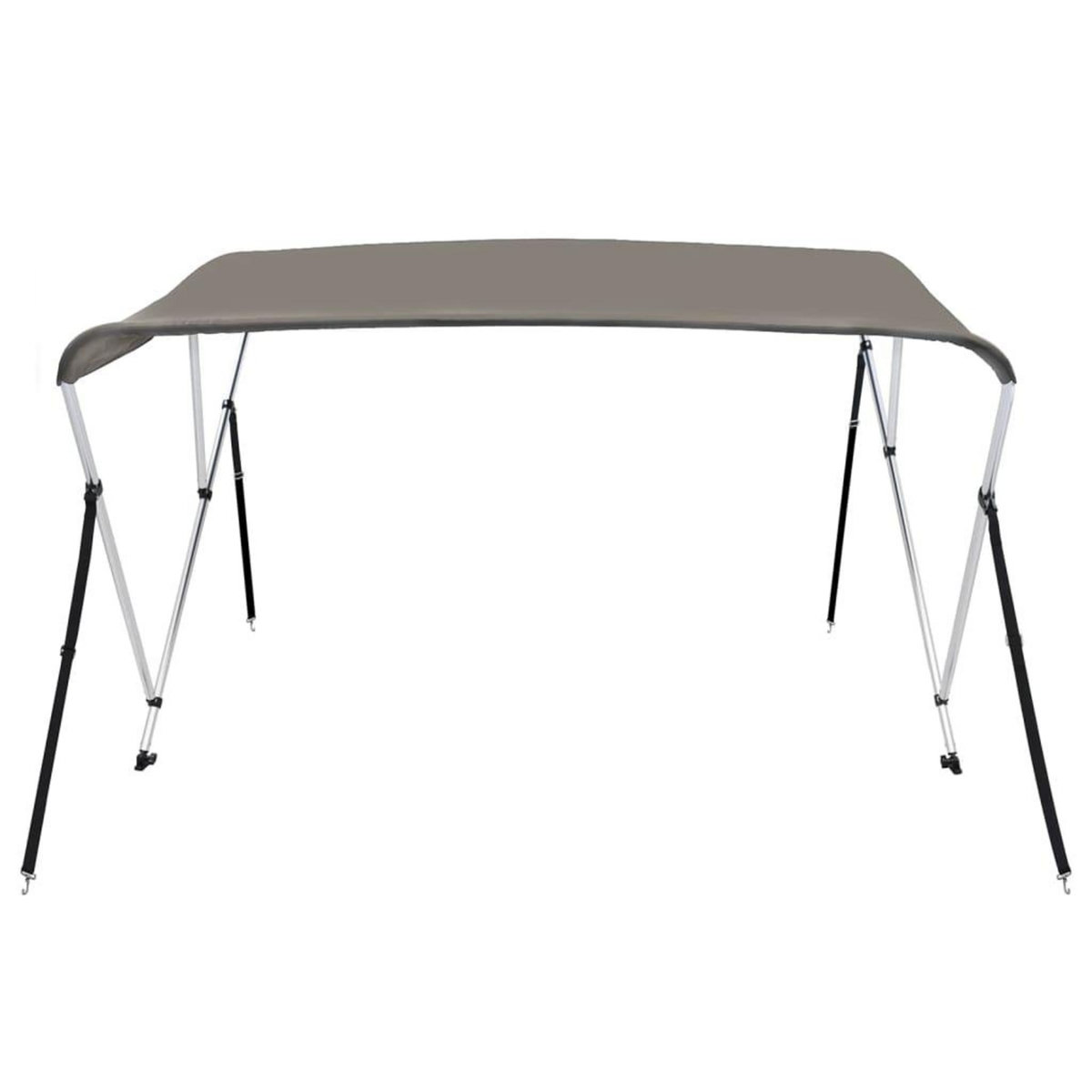 VIDAXL Auvent bimini a 3 arceaux gris 183x196x137 cm