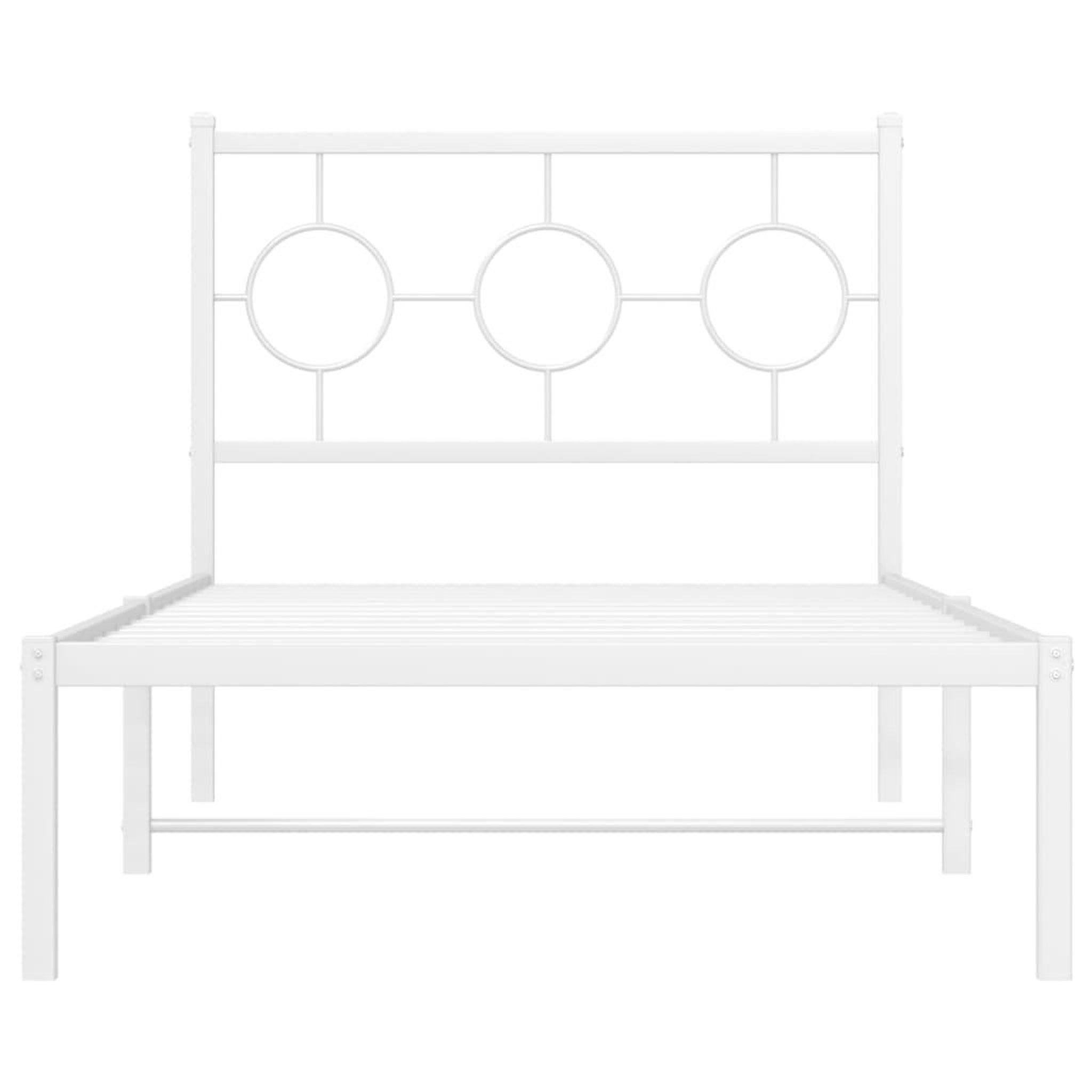 Voir la diapositive 5 : VIDAXL Cadre de lit metal sans matelas avec tete de lit blanc 90x200cm