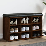 VIDAXL Banc a chaussures chene marron 82x32x50 cm Bois d'ingenierie