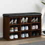Voir la diapositive 1 : VIDAXL Banc a chaussures chene marron 82x32x50 cm Bois d'ingenierie