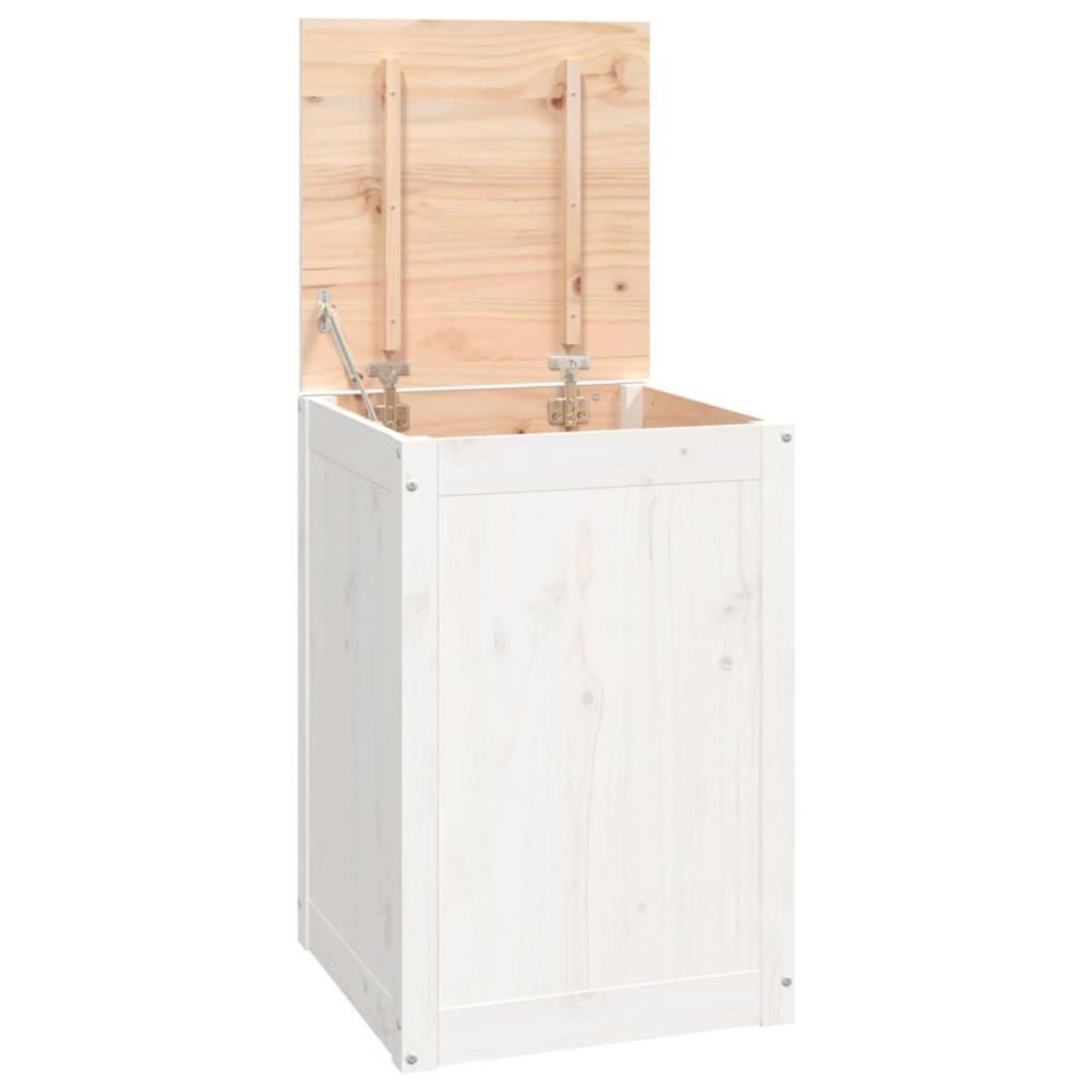 VIDAXL Boîte a linge Blanc 44x44x66 cm Bois massif de pin