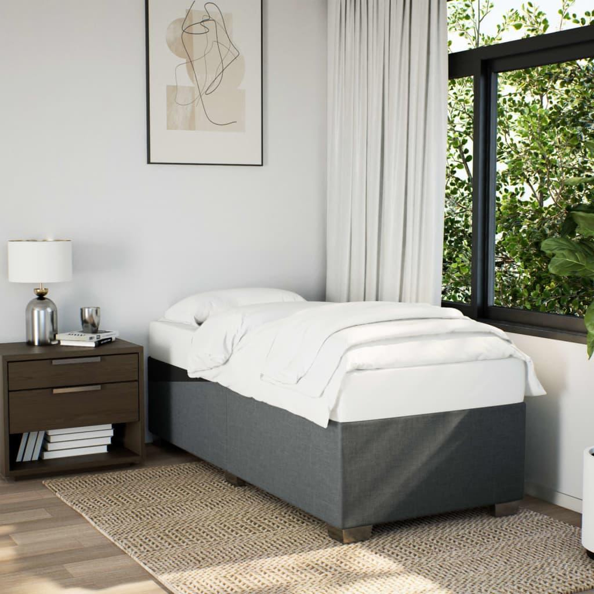 VIDAXL Cadre de lit sans matelas gris fonce 80x200 cm tissu