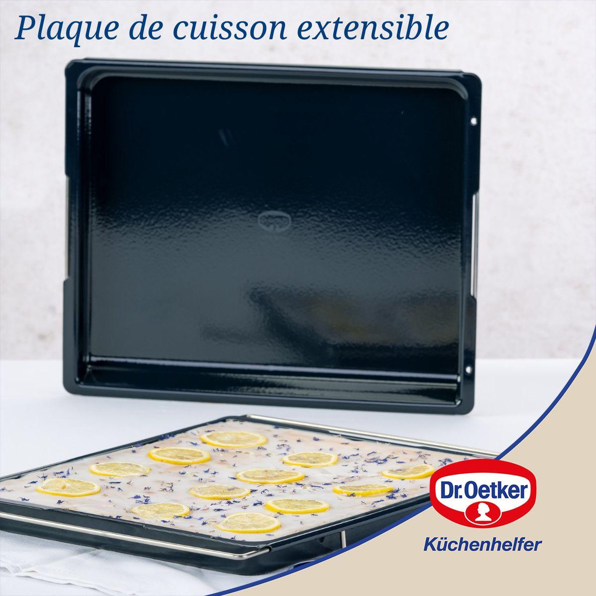 Voir la diapositive 2 : DR.OETKER Plaque four extensible 41-53 x 33 cm dr oetker back liebe