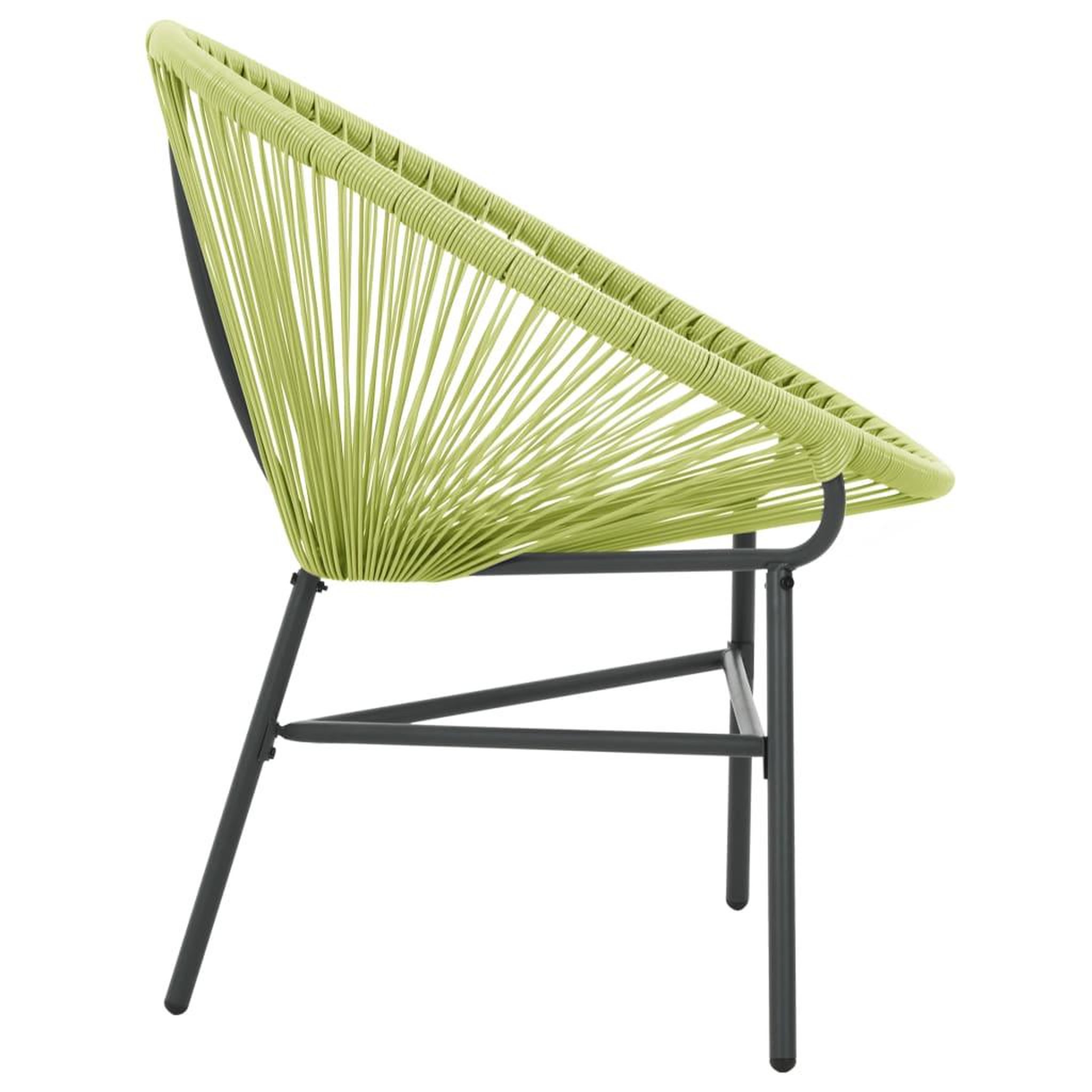Voir la diapositive 5 : VIDAXL Chaise de jardin Acapulco Resine tressee Vert