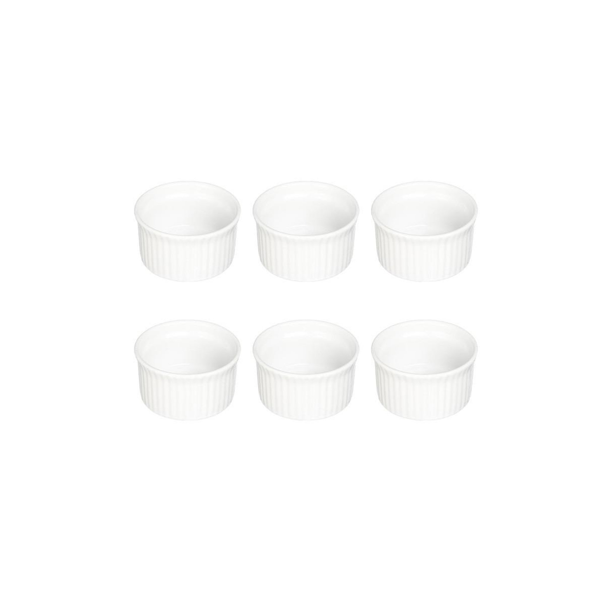 FIVE Lot de 6 ramequins ronds  céramique  9cm blanc