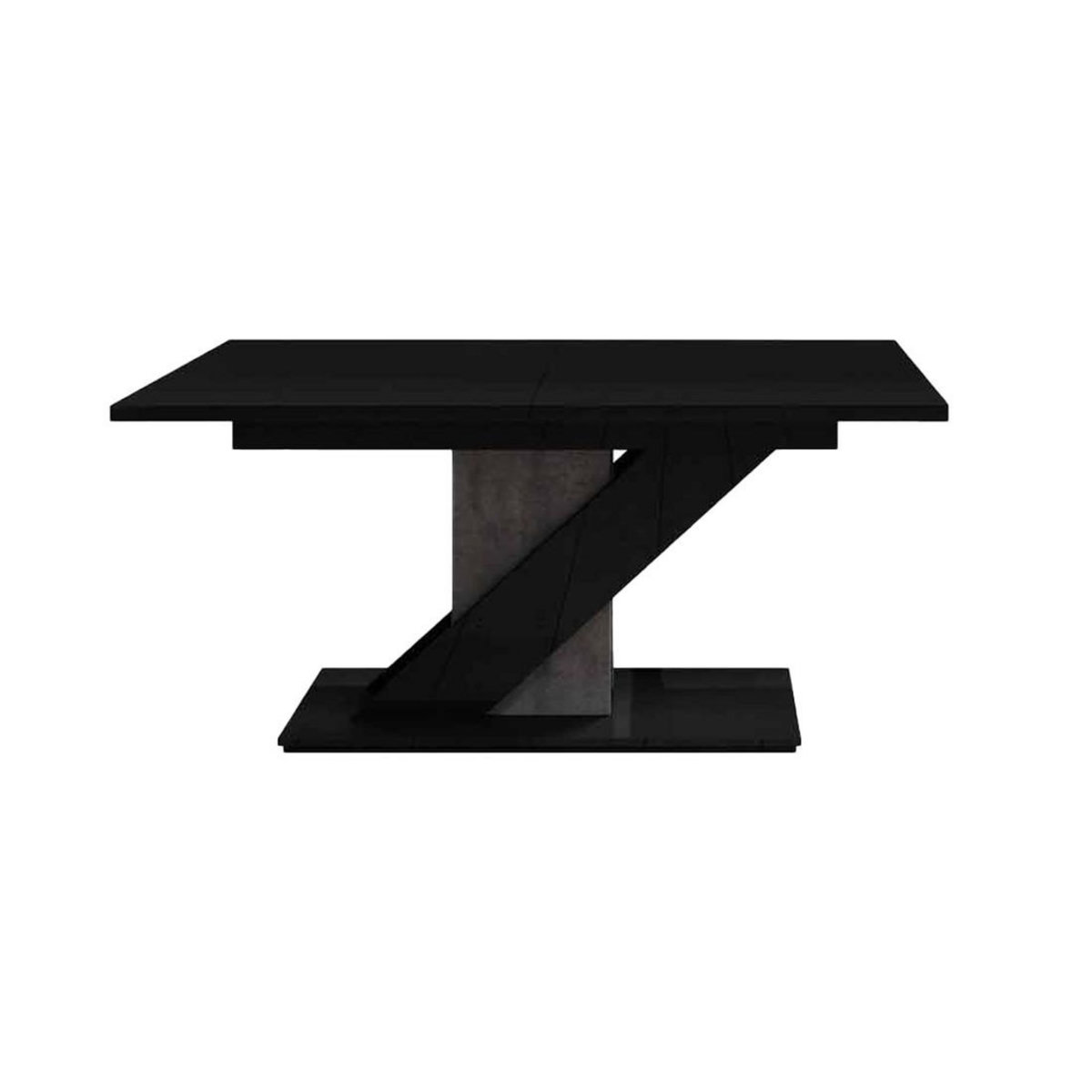 BEST MOBILIER Burnie - table à manger extensible - noir et effet béton - 4 à 6 personnes