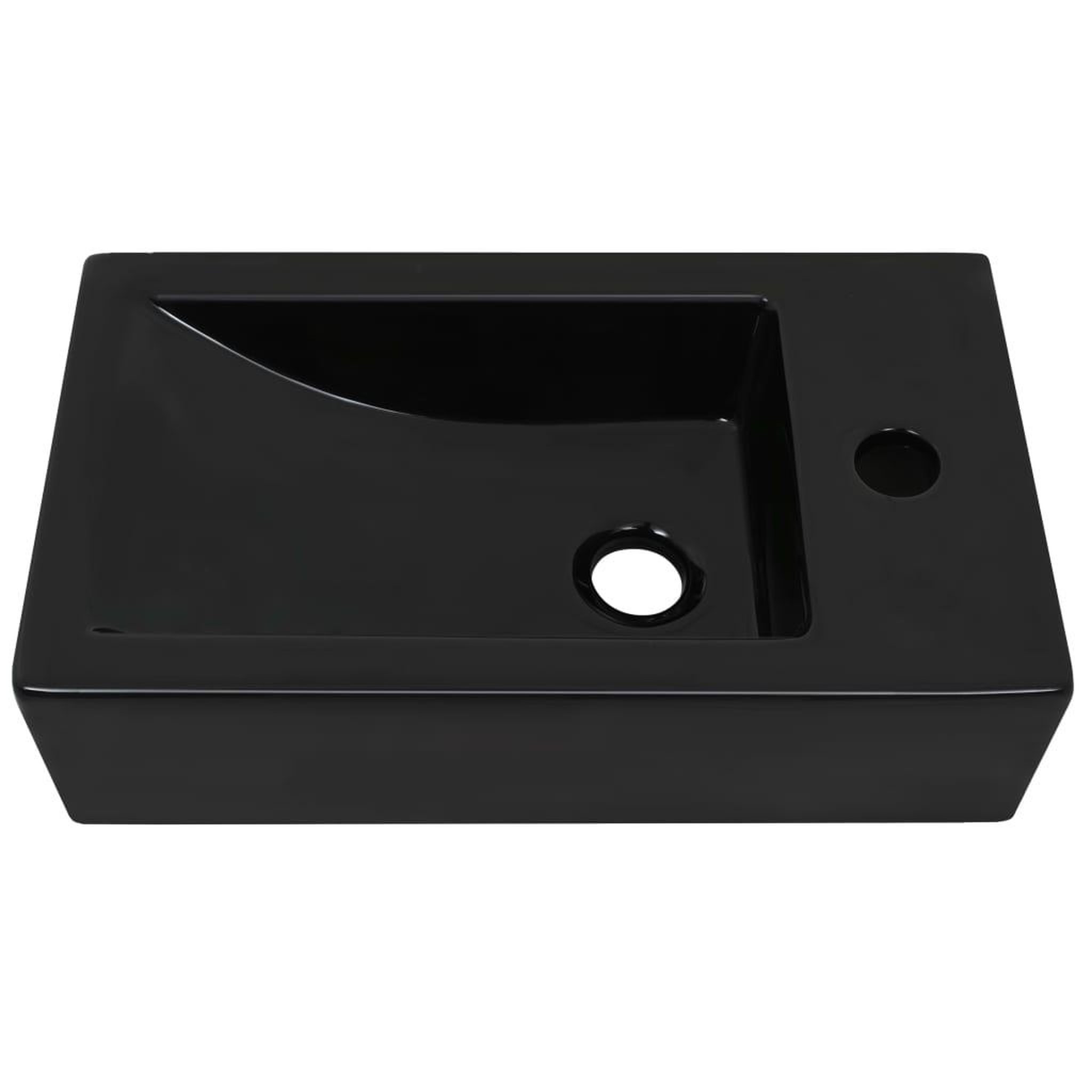 Voir la diapositive 3 : VIDAXL Vasque avec trou de robinet Ceramique Noir 46 x 25,5 x 12 cm