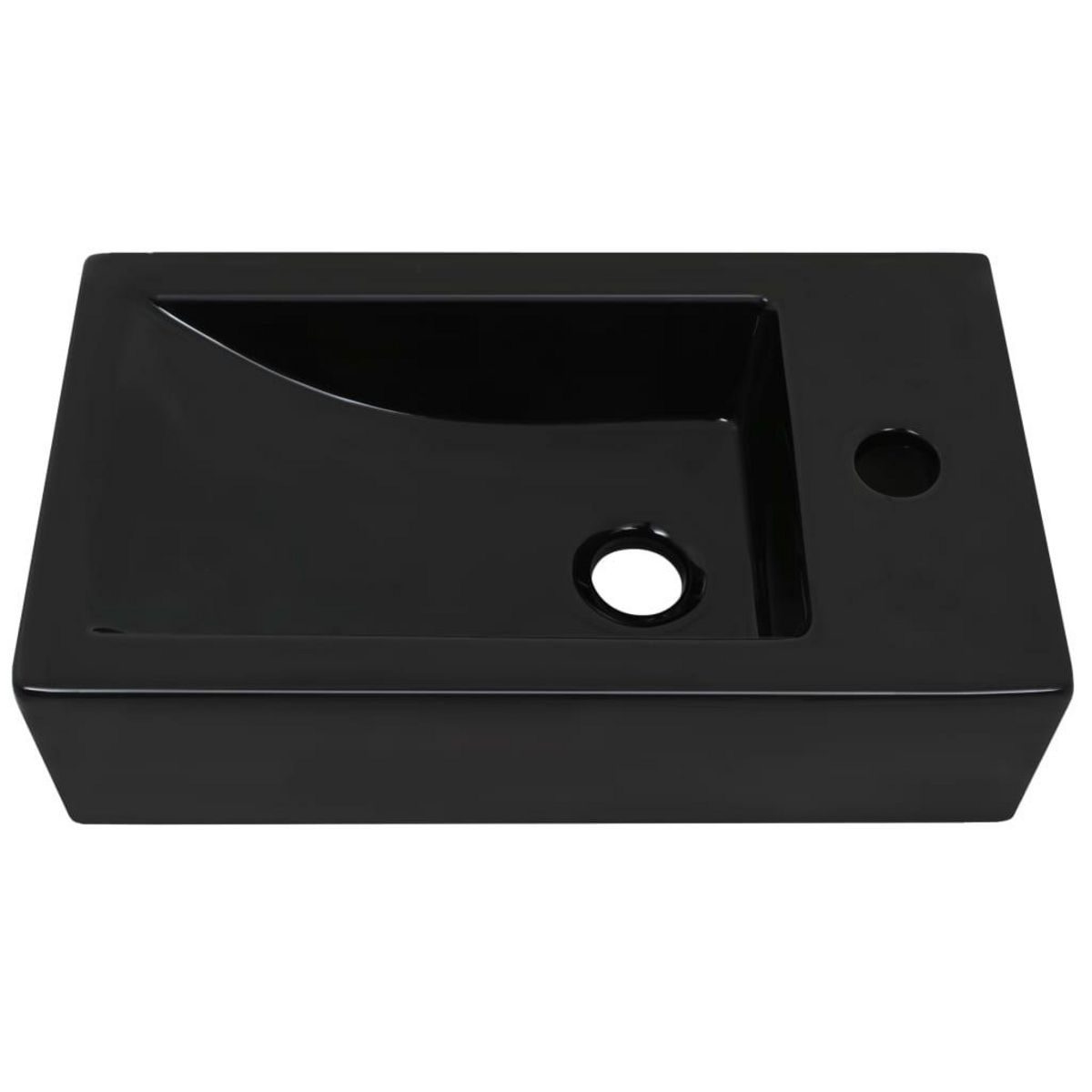 VIDAXL Vasque avec trou de robinet Ceramique Noir 46 x 25,5 x 12 cm