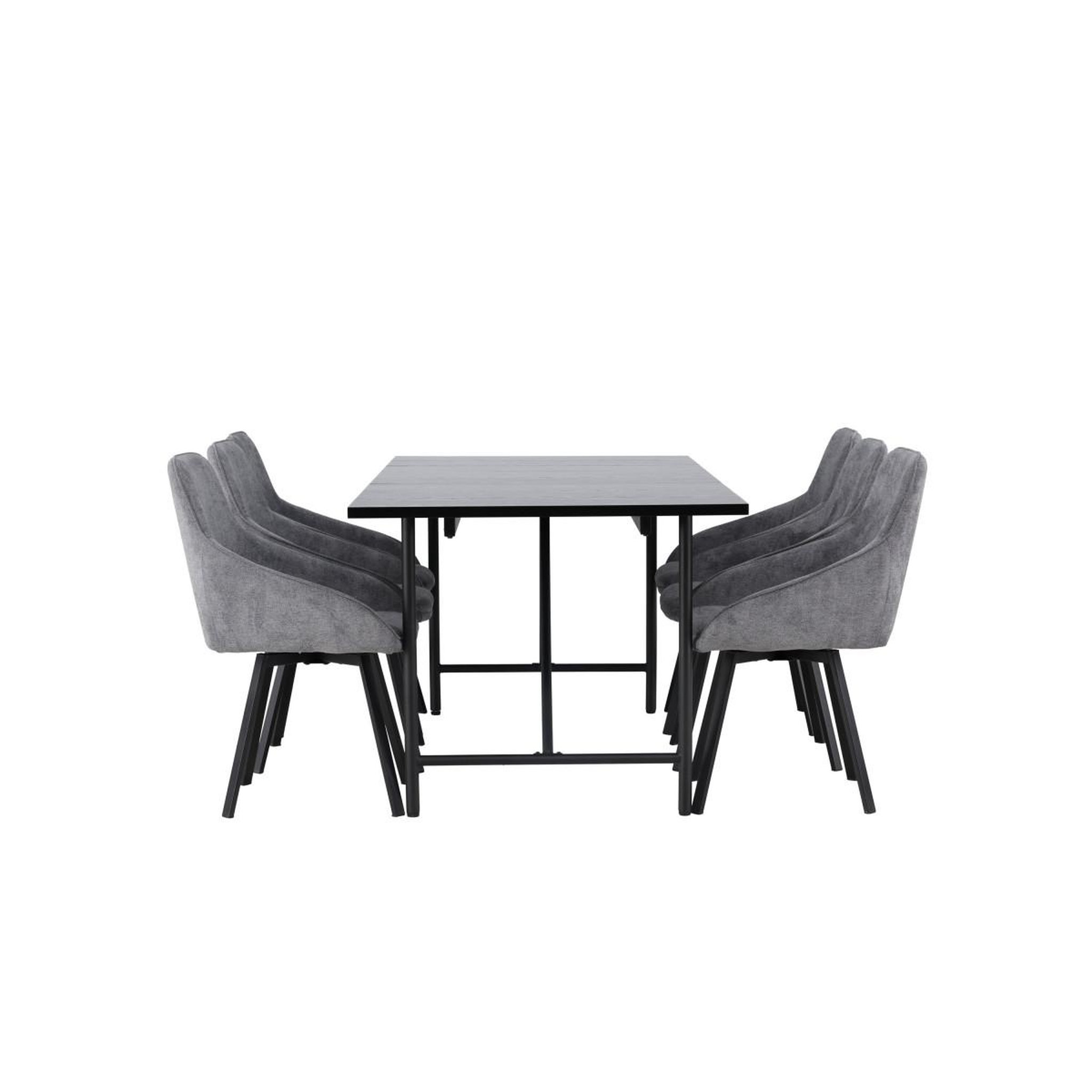 Voir la diapositive 3 : Paris Prix Ensemble table à manger & 6 chaises  astrid & rosie  200cm noir & gris