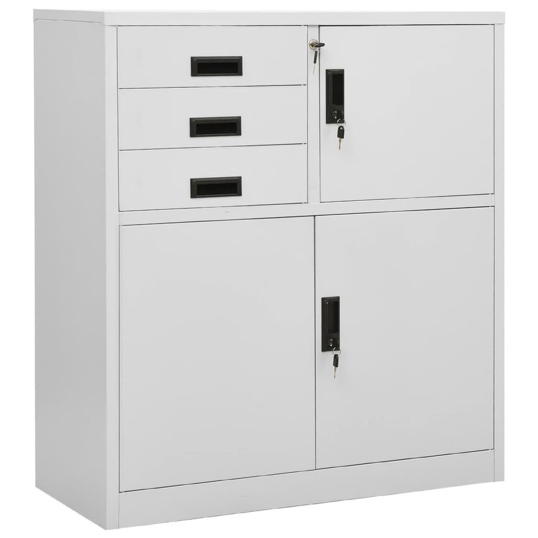 Voir la diapositive 1 : VIDAXL Armoire de bureau Gris clair 90x40x102 cm Acier