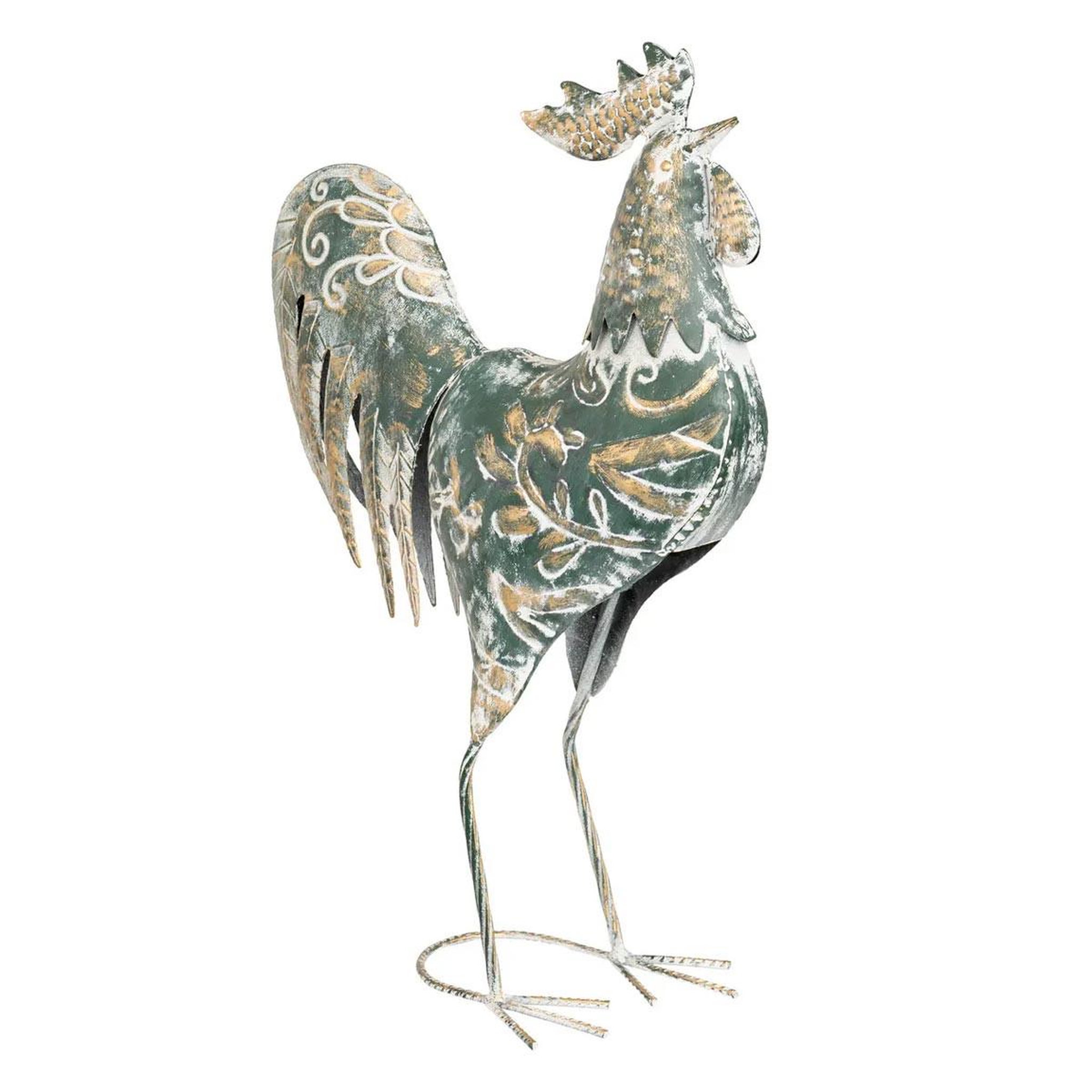 ATMOSPHERA Statuette coq déco en métal  conor  54cm multicolore