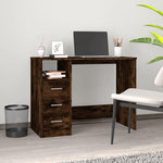 VIDAXL Bureau avec tiroirs Chene fume 102x50x76 cm Bois d'ingenierie