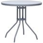 Voir la diapositive 1 : VIDAXL Table de jardin Gris clair 80 cm Acier et verre