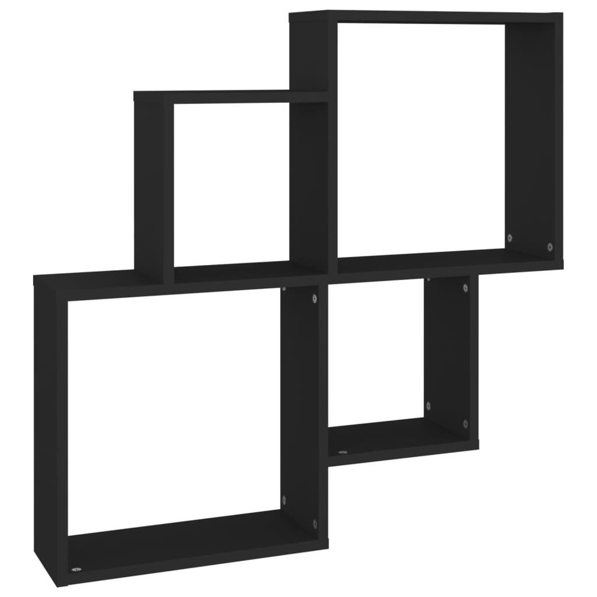 Voir la diapositive 2 : VIDAXL Etagere murale cube Noir 80x15x78,5 cm Bois d'ingenierie