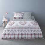 Dourev Housse de couette 240x220 + 2 taies flanelle 100% coton