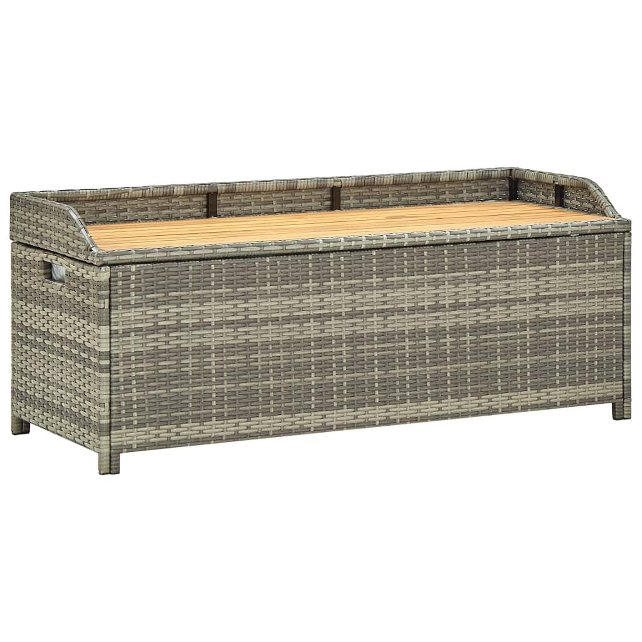 Voir la diapositive 1 : VIDAXL Banc de rangement de jardin 120 cm Resine tressee Gris