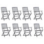 Voir la diapositive 2 : VIDAXL Chaises pliables d'exterieur lot de 8 et coussins Bois d'acacia