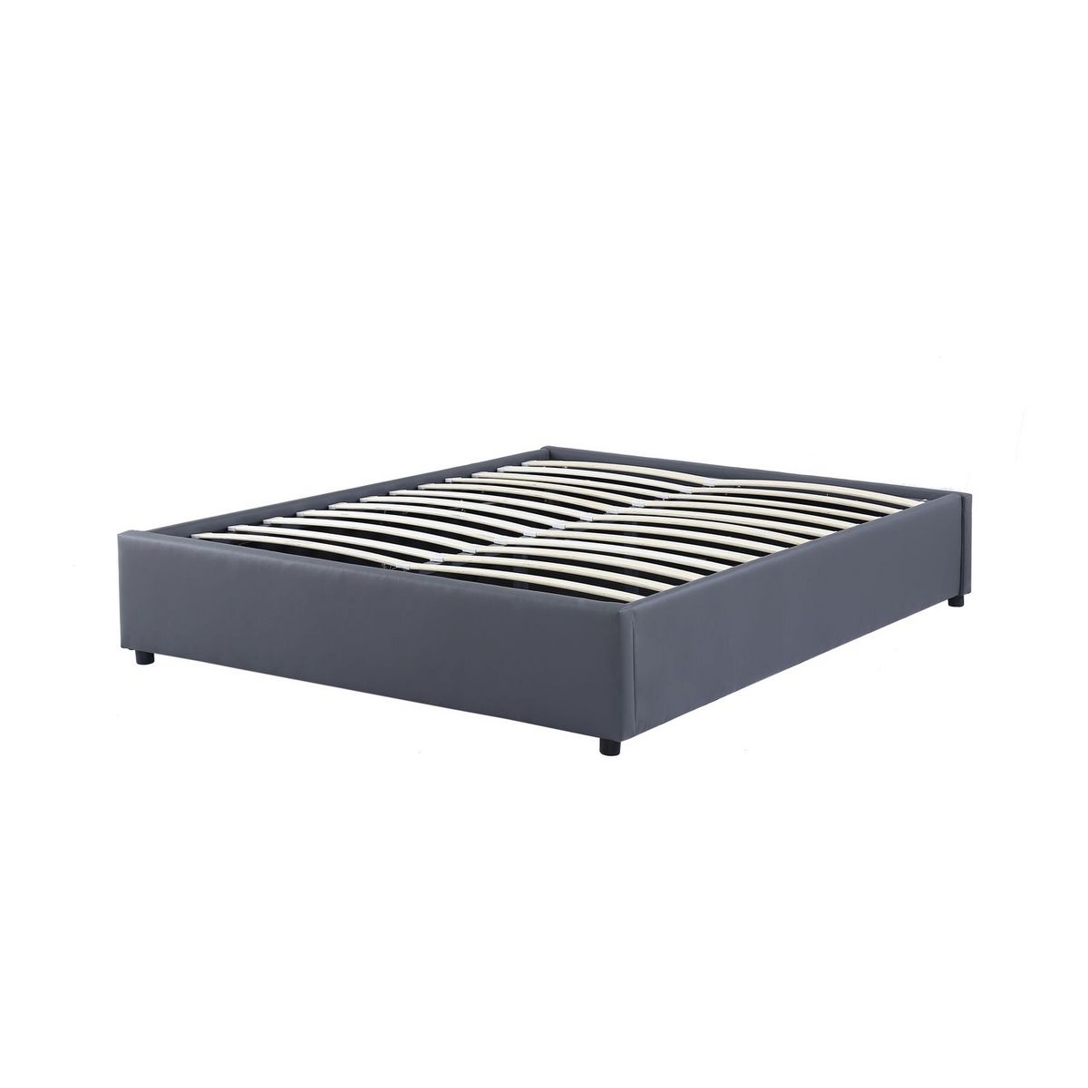 Lit coffre PU avec sommier relevable 140x190 cm OSCAR