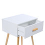 Voir la diapositive 4 : ID MARKET Lot de 2 tables de chevet EIYA scandinaves 1 tiroir bois blanc