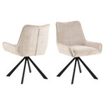 TOILINUX Lot de 2 chaises de salle à manger MEMPHIS - Beige