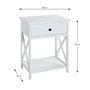 Voir la diapositive 6 : Paris Prix Table d'Appoint 1 Tiroir Design  Guda  60cm Blanc