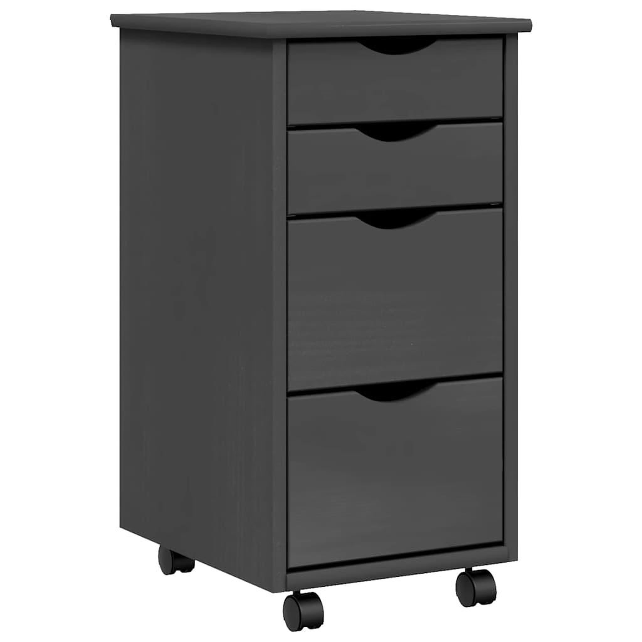 Voir la diapositive 2 : VIDAXL Armoire roulante avec tiroirs MOSS gris bois de pin solide