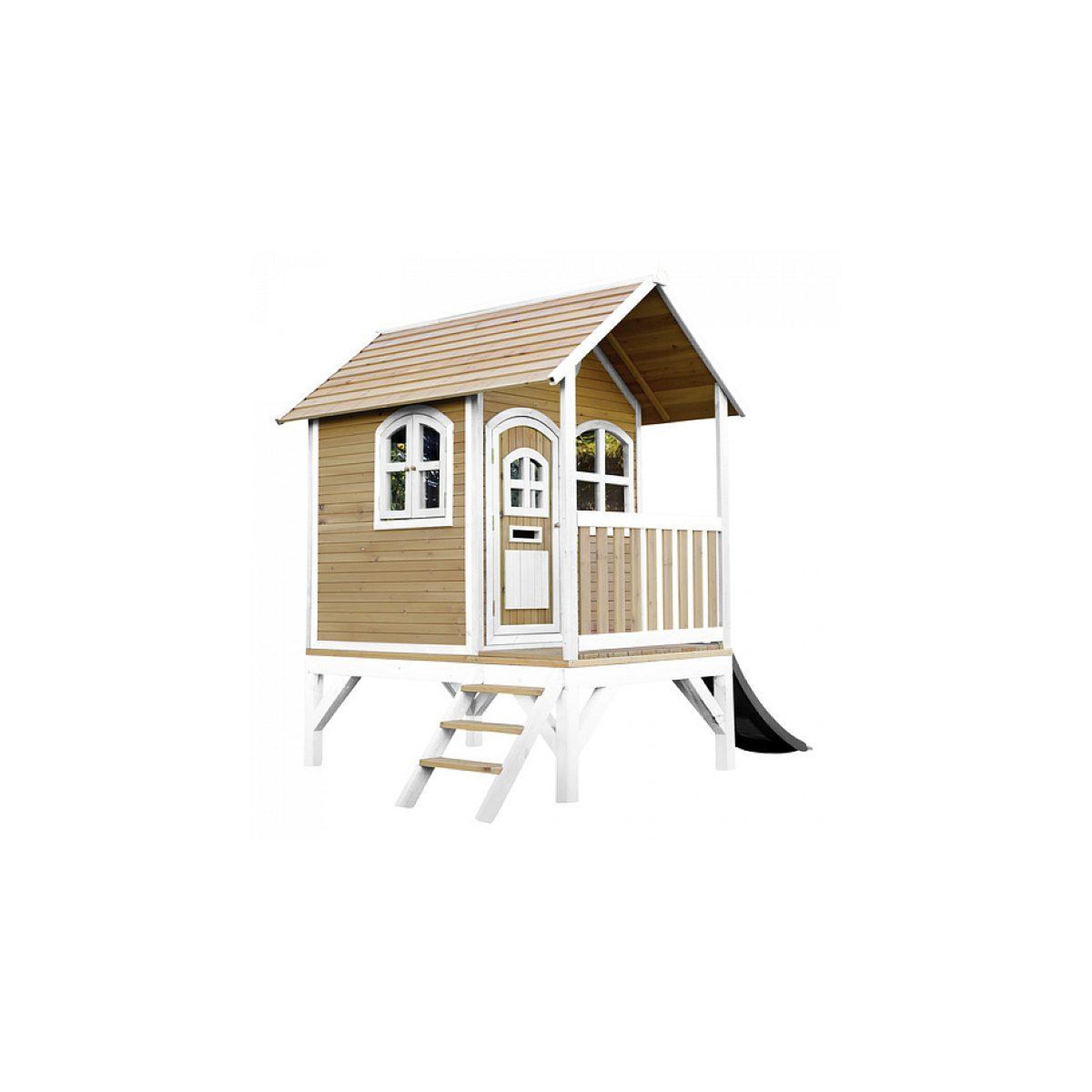 Voir la diapositive 2 : Axi House Axi classic tom maisonnette marron blanc toboggan gris