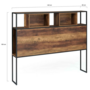 Voir la diapositive 4 : ID MARKET Tête de lit sur pied HAWKINS 145 cm bois foncé design industriel