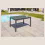 Table de jardin rectangulaire - 8/10 places - Aluminium et plateau en verre - Anthracite - TOLEDE