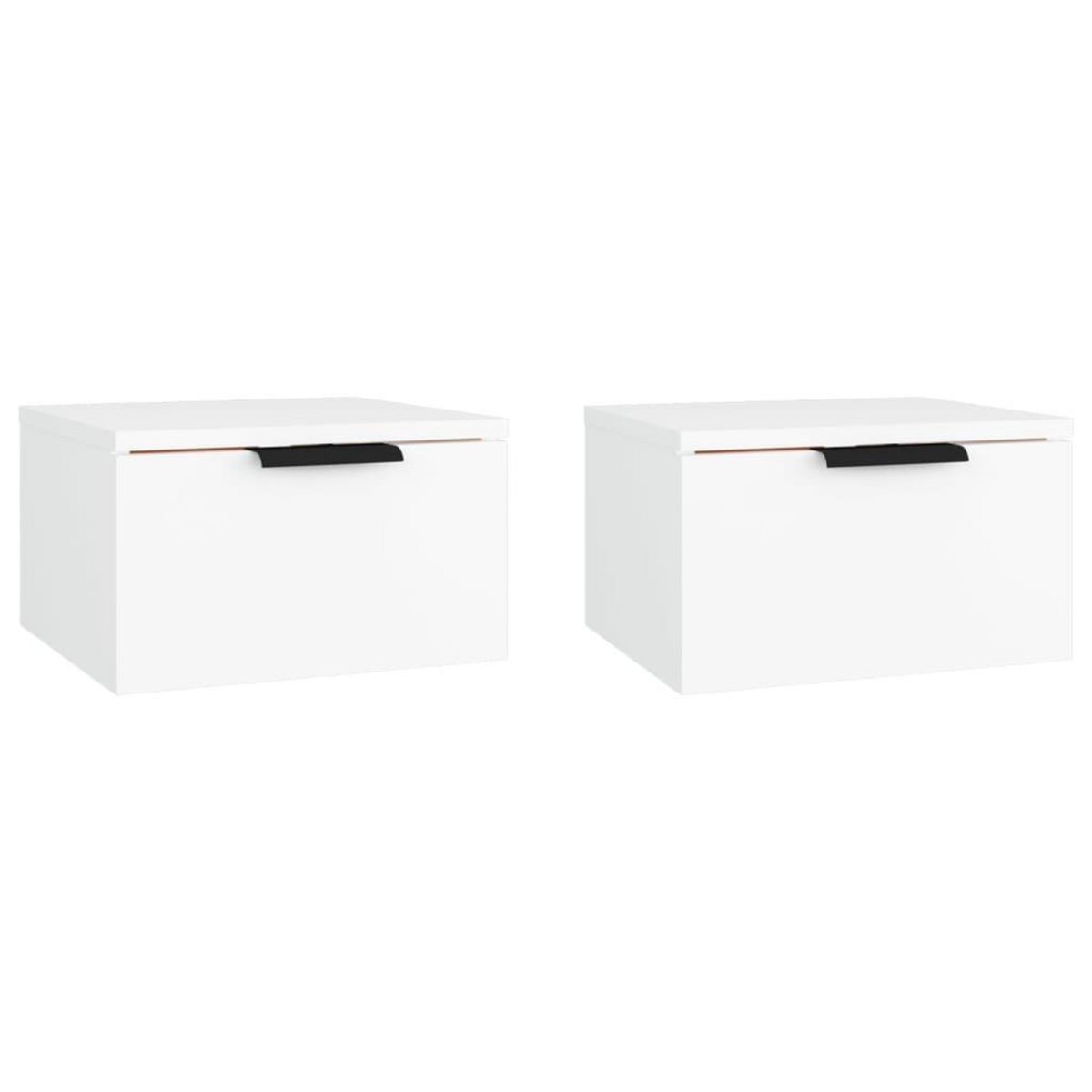VIDAXL Tables de chevet murales 2 pcs blanc 34x30x20 cm