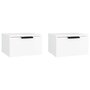 Voir la diapositive 2 : VIDAXL Tables de chevet murales 2 pcs blanc 34x30x20 cm