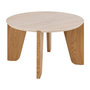 Voir la diapositive 2 : LISA DESIGN Noeva - table basse - pieds en chêne - plateau effet travertin - 80 cm
