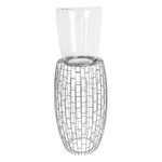 Paris Prix Bougeoir Design Rétro  Malibu  73cm Argent