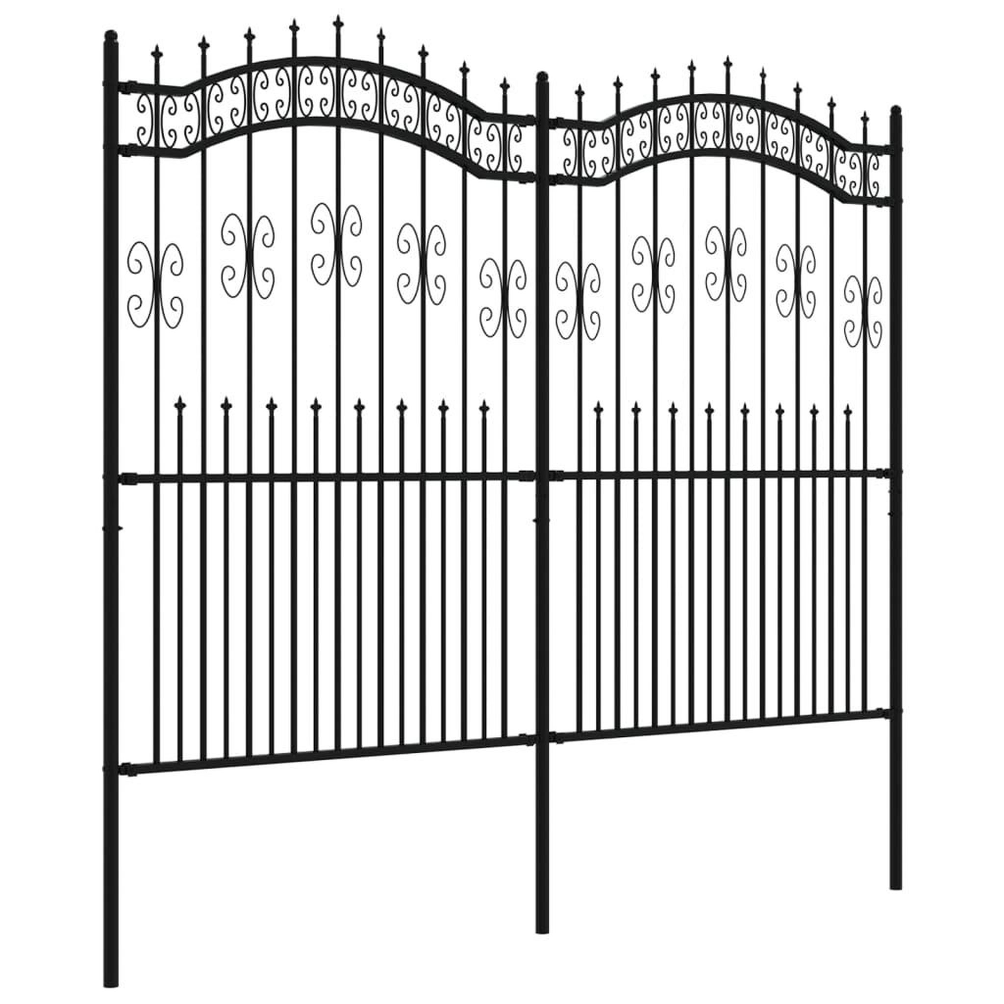 Voir la diapositive 3 : VIDAXL Cloture de jardin avec sommet de lance Noir 222 cm