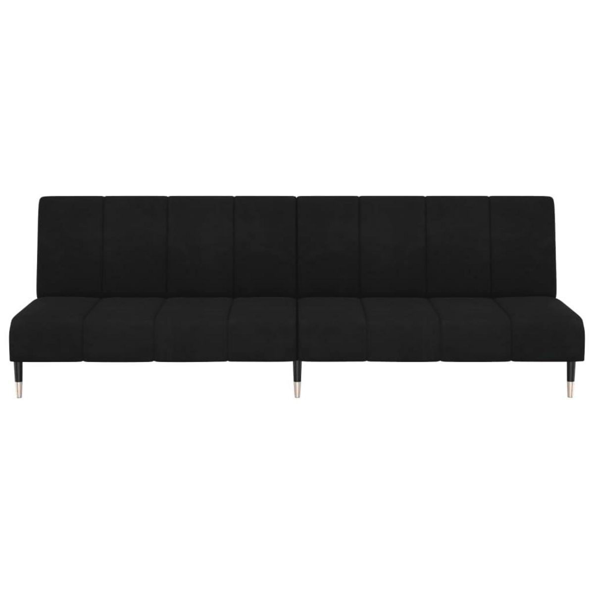 VIDAXL Canape-lit 2 places noir velours
