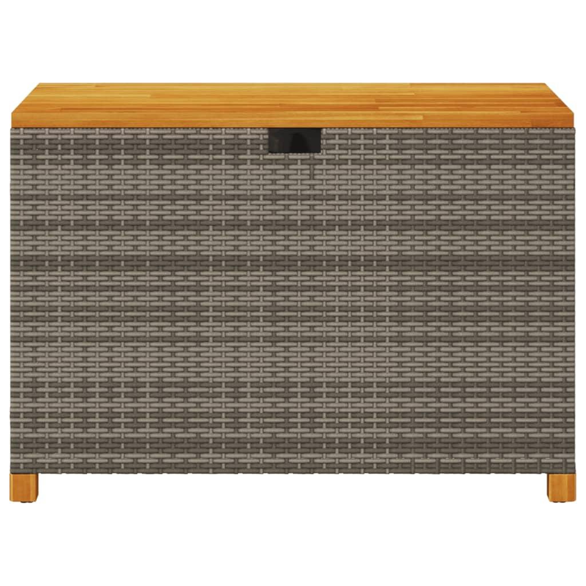 Voir la diapositive 4 : VIDAXL Boîte de rangement de jardin gris resine tressee bois d'acacia