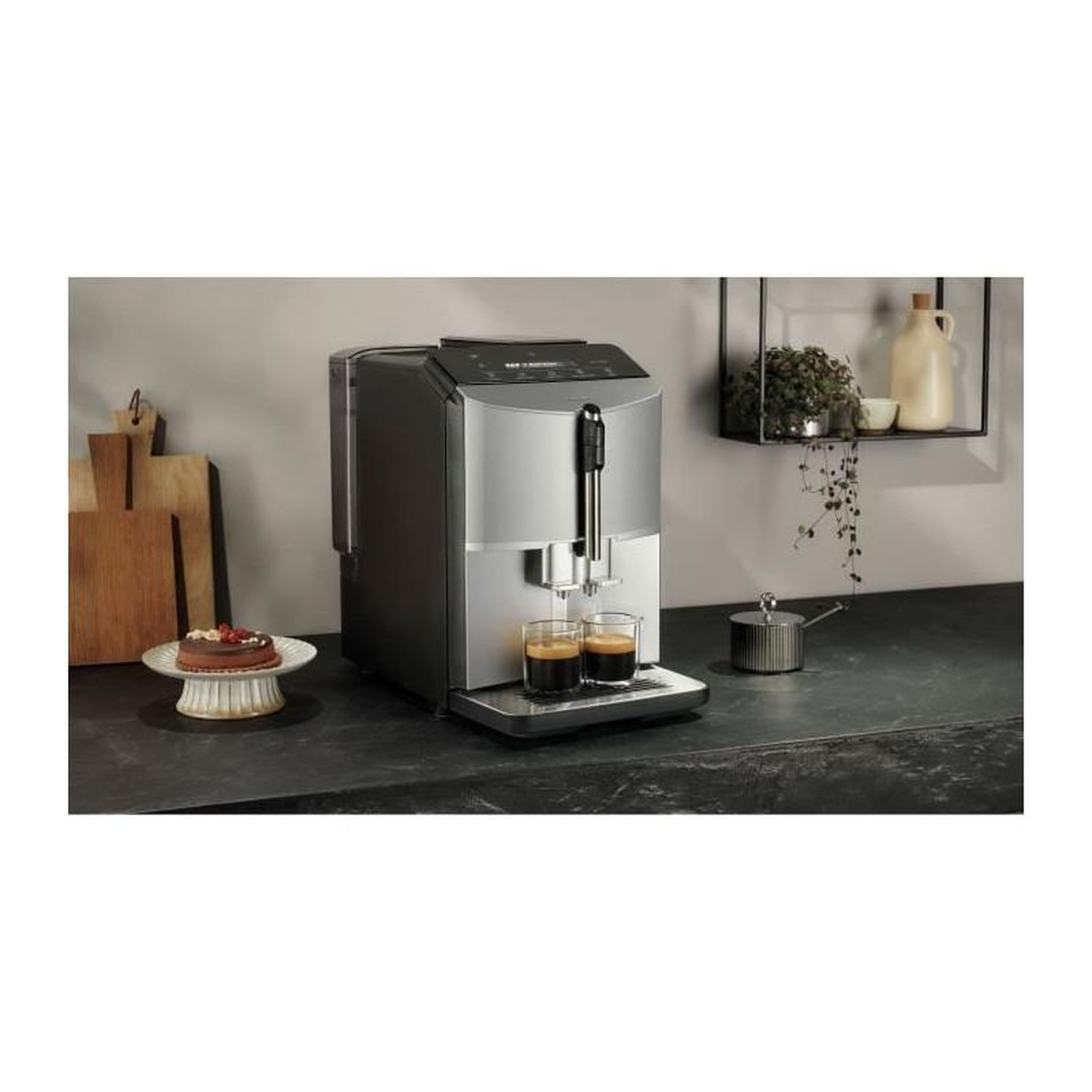 Voir la diapositive 2 : Siemens Machine a café SIEMENS - EQ300 S300 - 5 boissons, bac a grains 250g, réservoir d'eau 1,4L, Bandeau sensitif avec ecran LCD