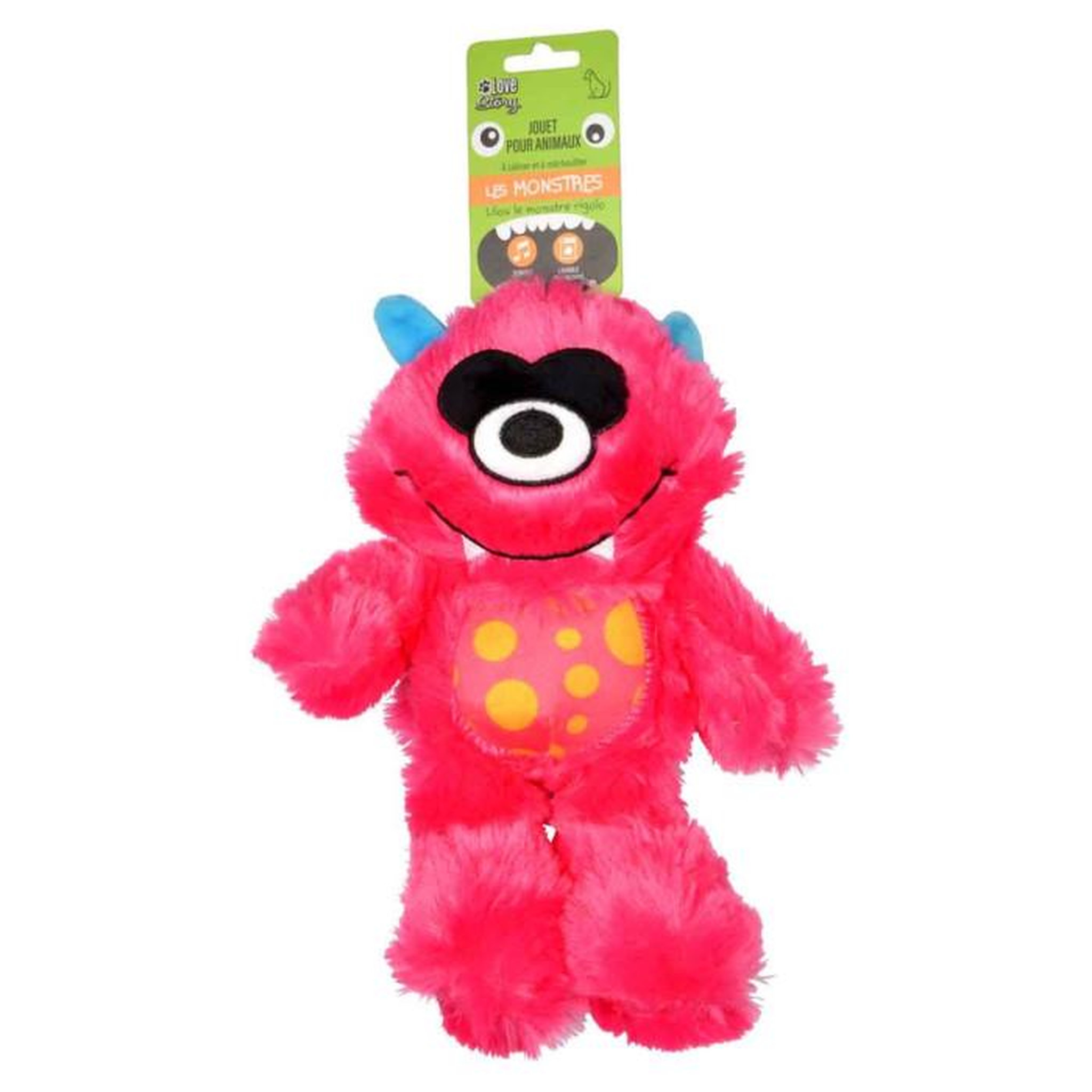 Voir la diapositive 4 : LOVE STORY Jouet pour chien  lilou le monstre  31cm rose