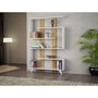 Voir la diapositive 3 : TOILINUX Etagère bibliothèque design scandinave Rain - L. 120 x H. 162 cm - Blanc
