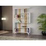Voir la diapositive 3 : TOILINUX Etagère bibliothèque design scandinave Rain - L. 120 x H. 162 cm - Blanc