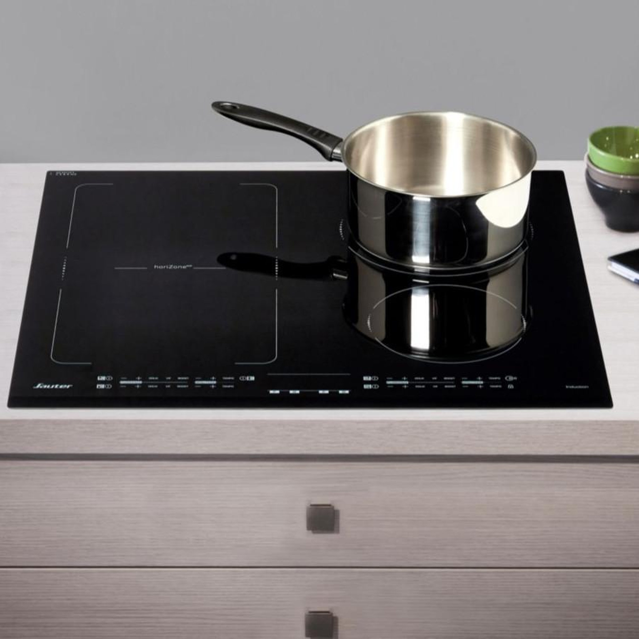 Voir la diapositive 2 : Sauter Table de cuisson à induction 60cm 4 feux noir - spi6467b