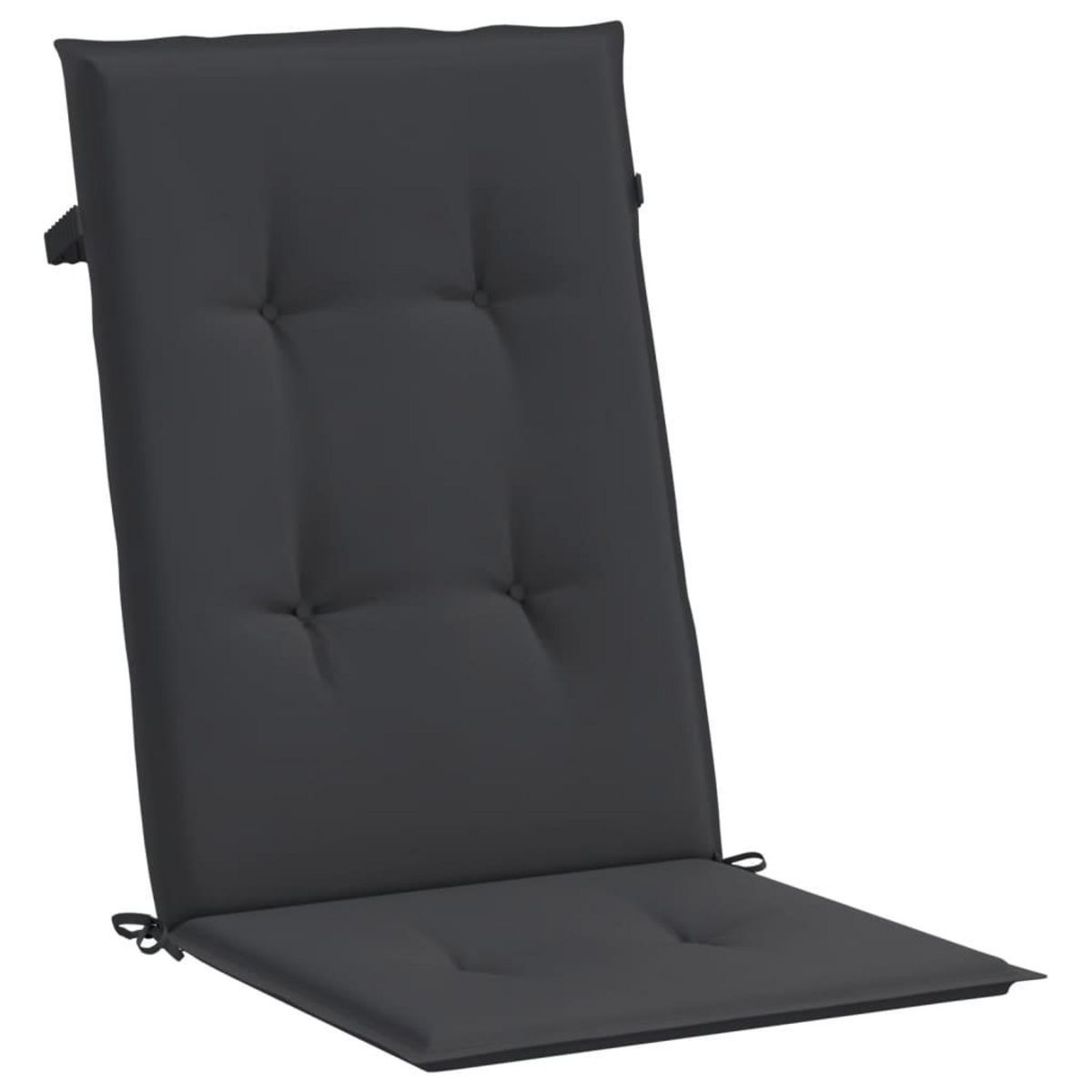 VIDAXL Coussins de chaise de jardin a dossier haut lot de 6 noir tissu