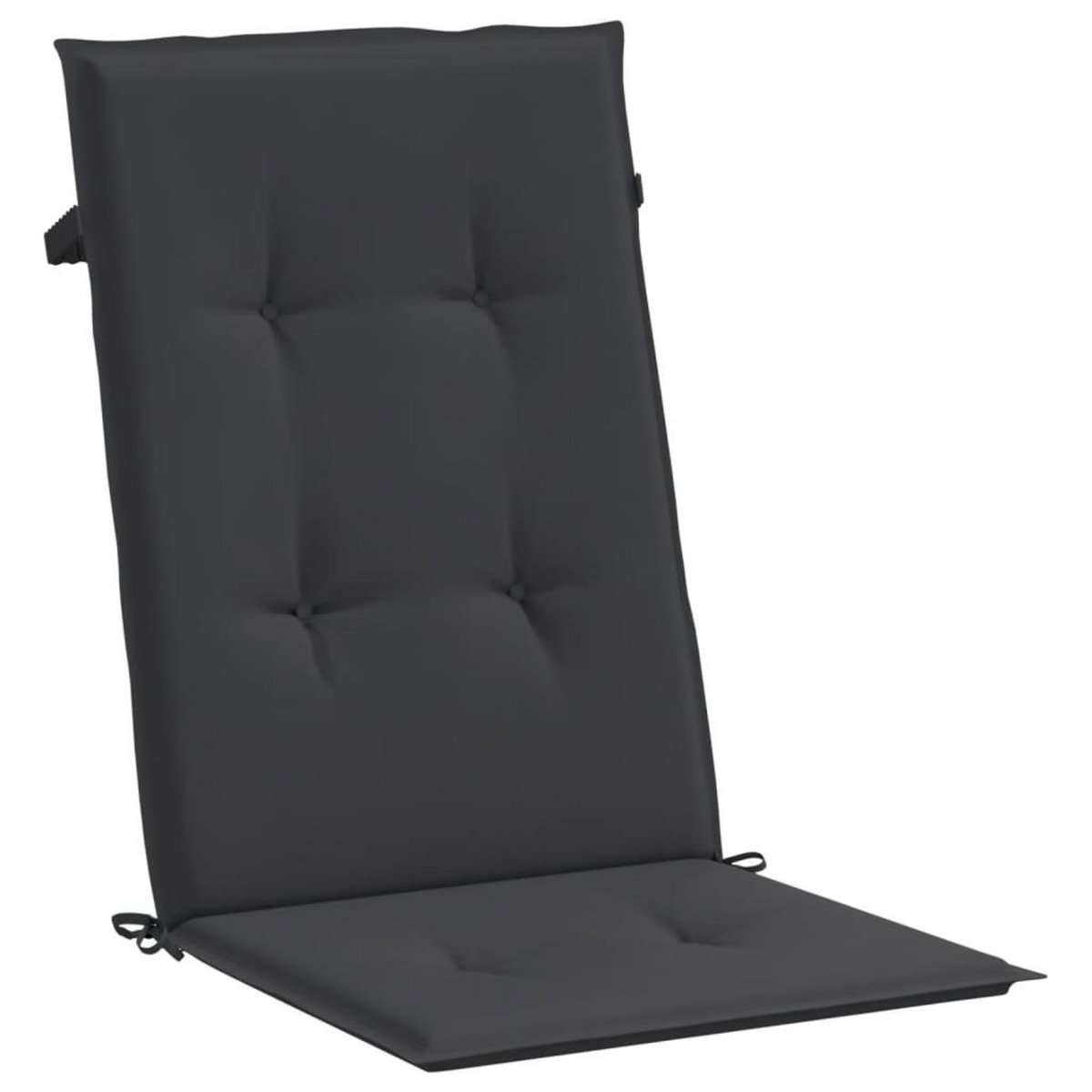 VIDAXL Coussins de chaise de jardin a dossier haut lot de 6 noir tissu