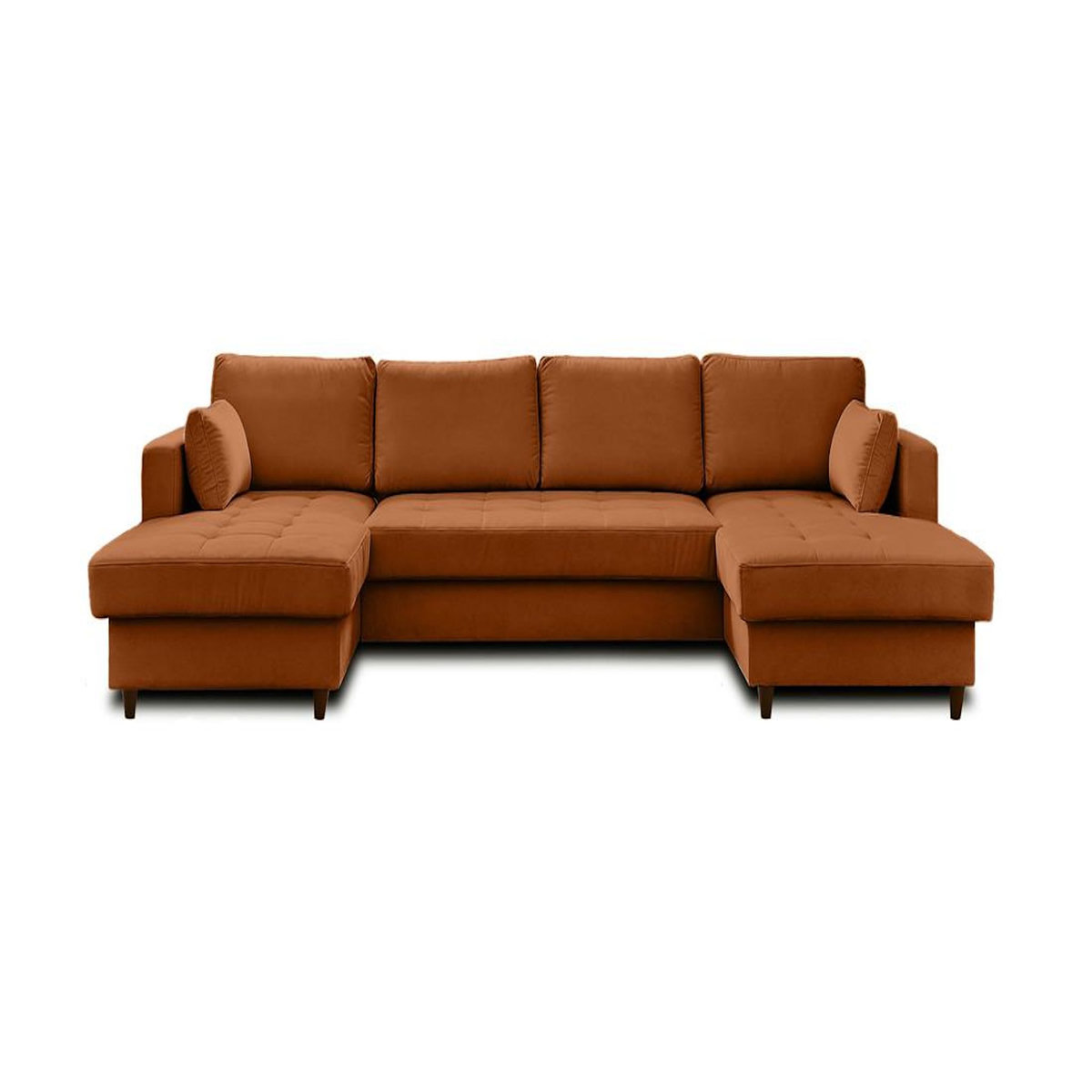 LISA DESIGN Anna - canapé panoramique en u - 7 places - convertible avec coffre - en velours