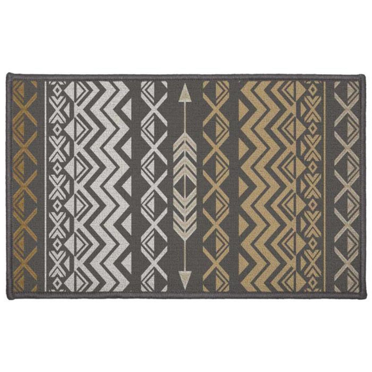 Paris Prix Tapis Déco Rectangle  Zaparos  50x80cm Or & Gris