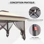 Voir la diapositive 6 : OUTSUNNY Tonnelle barnum de jardin pop-up pliant 3,64L x 3,64l x 2,98H m acier polyester moustiquaires + sac de transport à roulettes beige marron