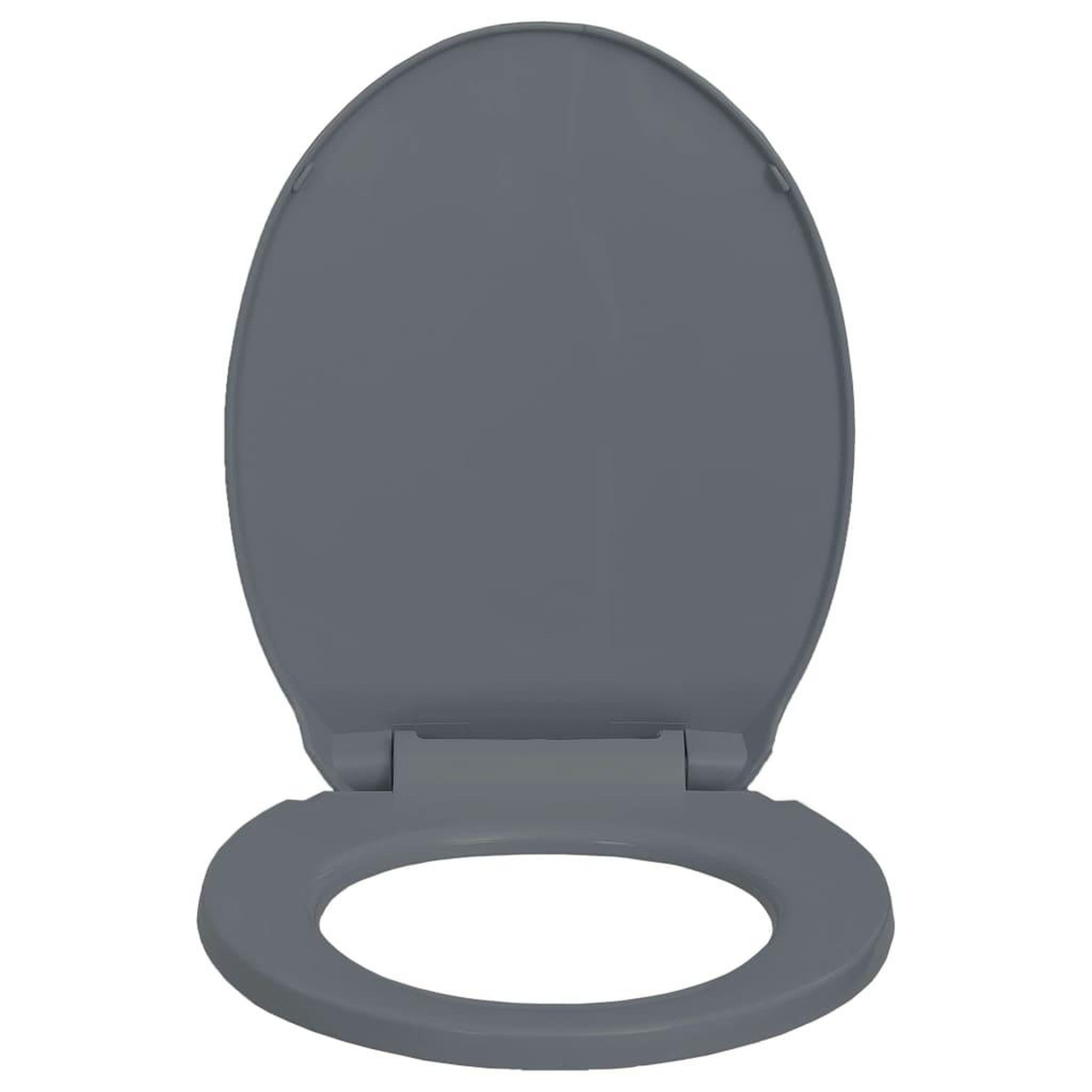 Voir la diapositive 5 : VIDAXL Siege de toilette a fermeture en douceur Gris Ovale