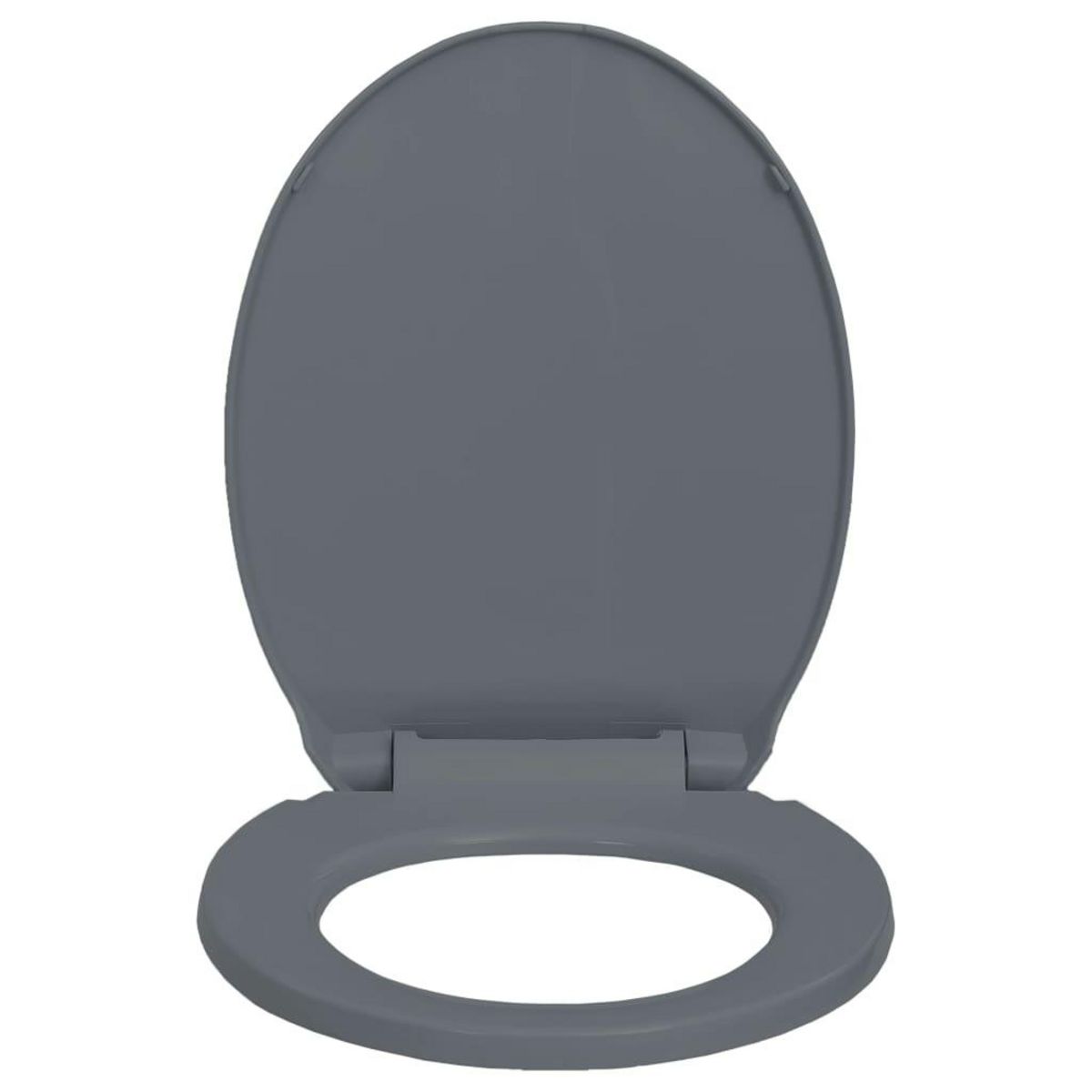 VIDAXL Siege de toilette a fermeture en douceur Gris Ovale