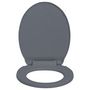 Voir la diapositive 5 : VIDAXL Siege de toilette a fermeture en douceur Gris Ovale