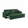 Voir la diapositive 6 : SWEEEK Canapé d'angle convertible en velours vert anglais 3 places. fauteuil d'angle réversible coffre rangement lit modulable